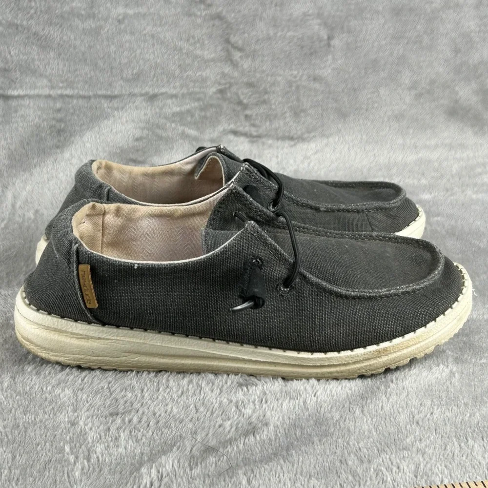 Hey Dude Wendy Chambray Off Black Slip On Loafers Womens Size 5 1214194949